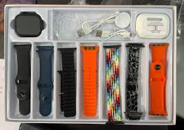 10 in 1 Set i20 Ultra Max Suit Big 2.3 Infinite Display Smart Watch + Earphones Combo Pack